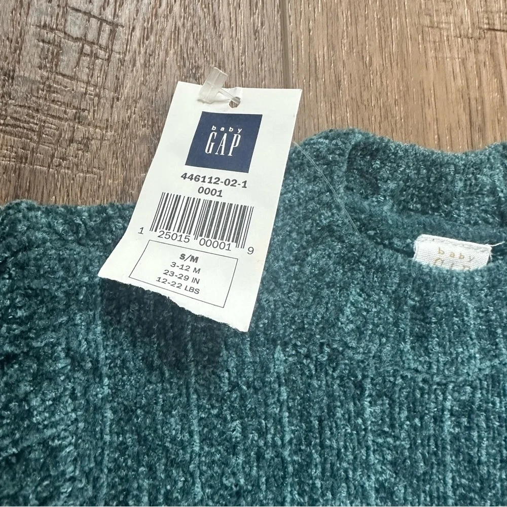 NWT! Baby Gap Infant Girl’s Sweater, Dark‎ Green, Buttons, S/M 3-12m